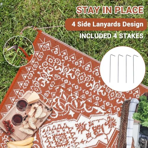 GarveeHome Outdoor Rugs 8x10 Waterproof Reversible Outdoor Plastic Straw Rug ...