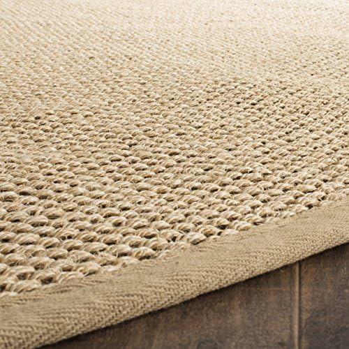 SAFAVIEH Natural Fiber Area Rug 6x8 Sisal Textured, Maize & Linen NF141B