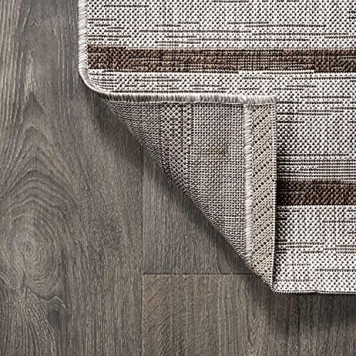 JONATHAN Y Berber Stripe Indoor Outdoor Area Rug 8X10 Beige/Brown, Colonia fo...