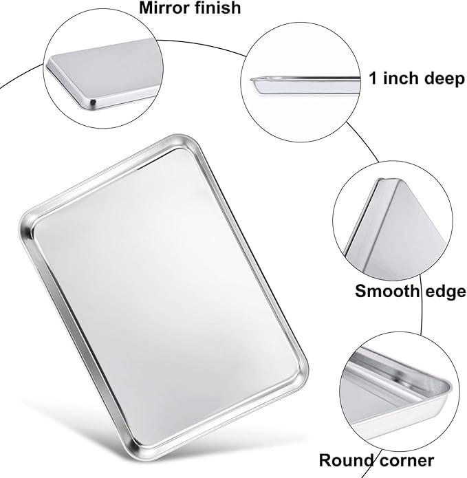 TeamFar Baking Sheet with Rack, 17.6 x 13 x 1 inch Stainless Steel Baking Pan - Image 3