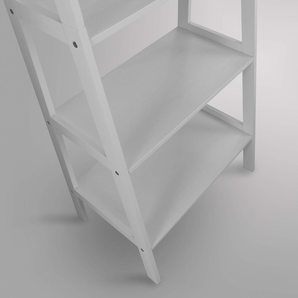 Casual Home 100% Solid Wood 5-Shelf Ladder Bookcase, Standard, 72"H, White