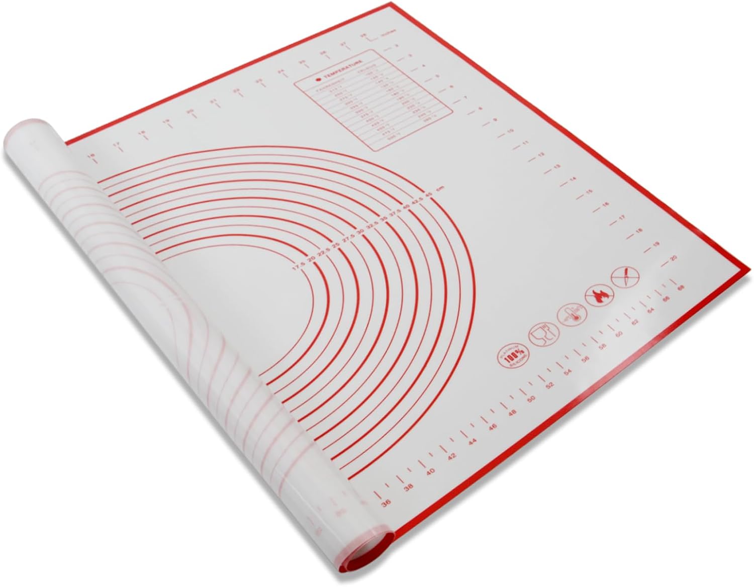 Dough Mat Pastry Silicone Baking Mats 32x24" Red for Rolling Dough Kneading Sheet Sourdough Bread Baking Supplies