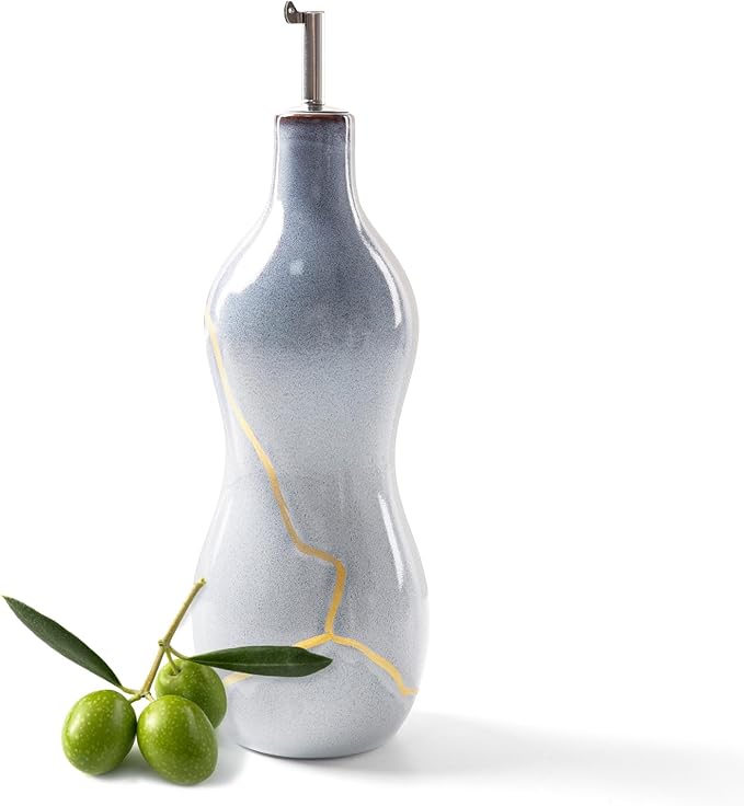 BosilunLife Ceramic Olive Oil Dispenser Bottle, 14 Oz Oil Cruet by BosilunLife