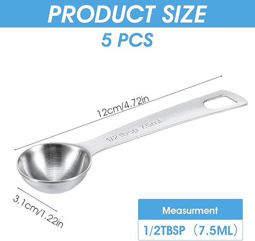 5 PCS Measuring Spoons Tablespoon Measuring Spoon 1/2 tbsp Stainless Steel - Image 2