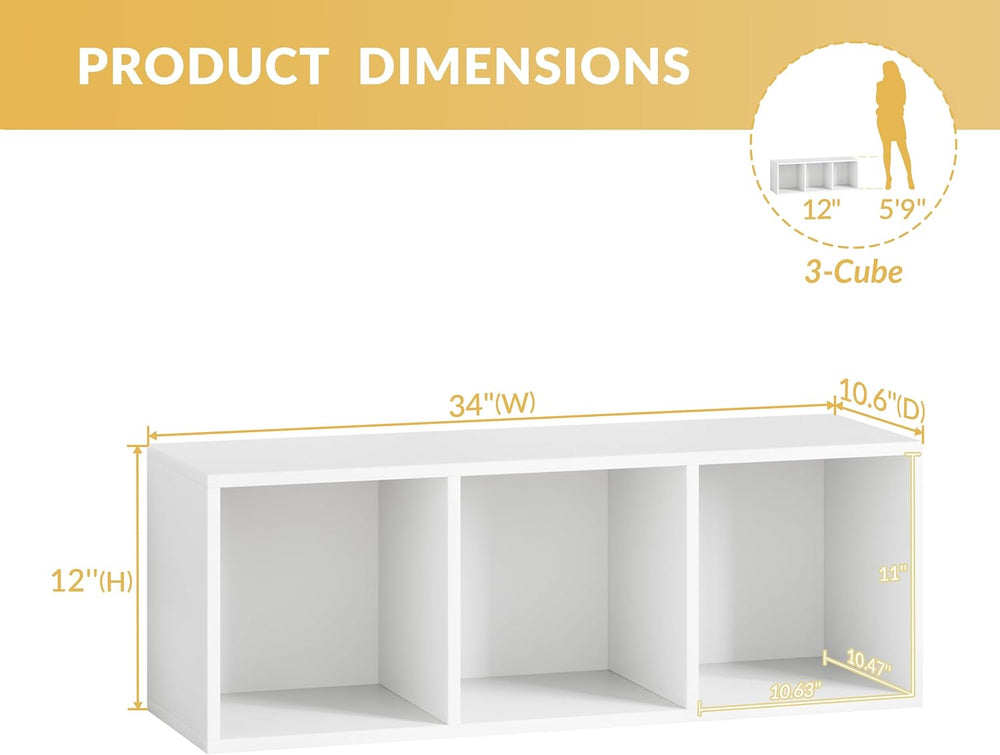 IOTXY DIY Modular Cube Bookcase - CubeXY Customizable Stackable Expandable Ba...
