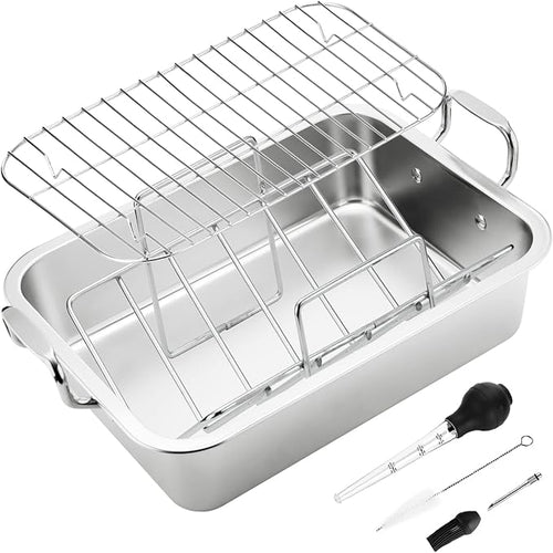 15 Inch Stainless Steel Roasting Pan - Image 2