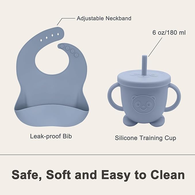 Silicone Baby Feeding Set | Baby Led Weaning Supplies Includes Suction Bowls - Image 4