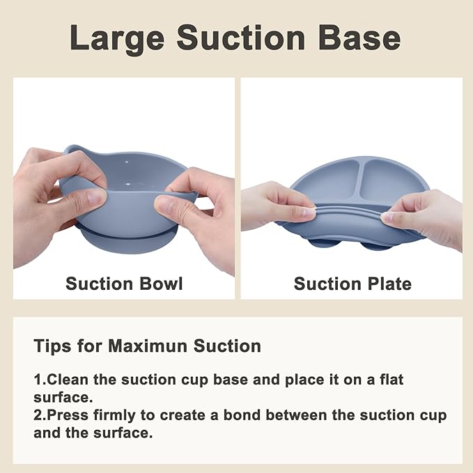 Silicone Baby Feeding Set | Baby Led Weaning Supplies Includes Suction Bowls - Image 5