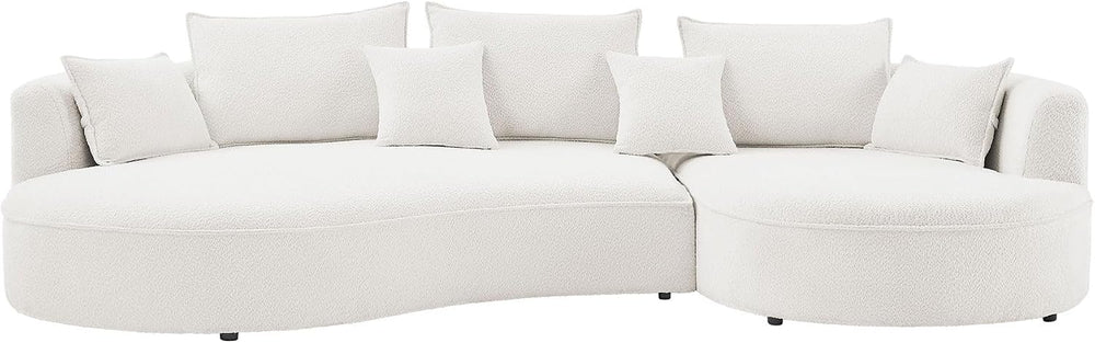 KEVINSPACE 128.15" Sofa Couch Modern Curved Cloud Round Sectional Couche...