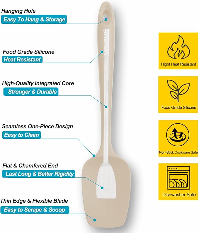 Silicone Spatula Set, High Heat Resistan Rubber Spoon Spatula, Non-Stick - Image 2