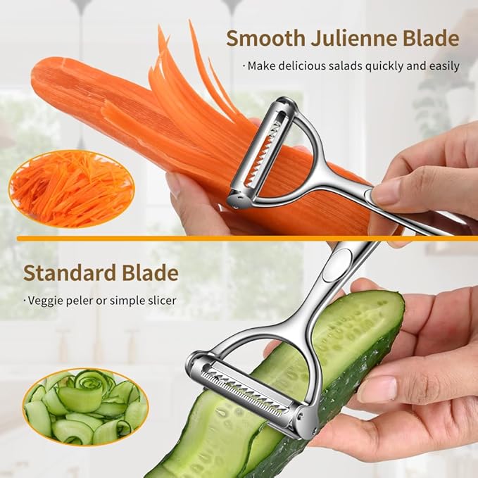 2 in 1 Ultra Sharp Julienne Peeler Vegetable Peeler - Image 3