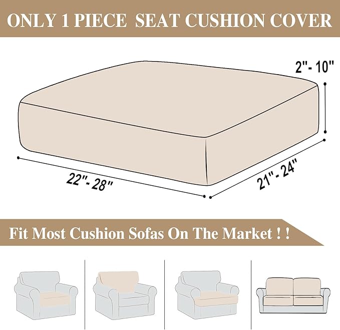 Couch Cushion Cover Seat Cushion Cover Stretch Armchair Cover Separate - Image 6