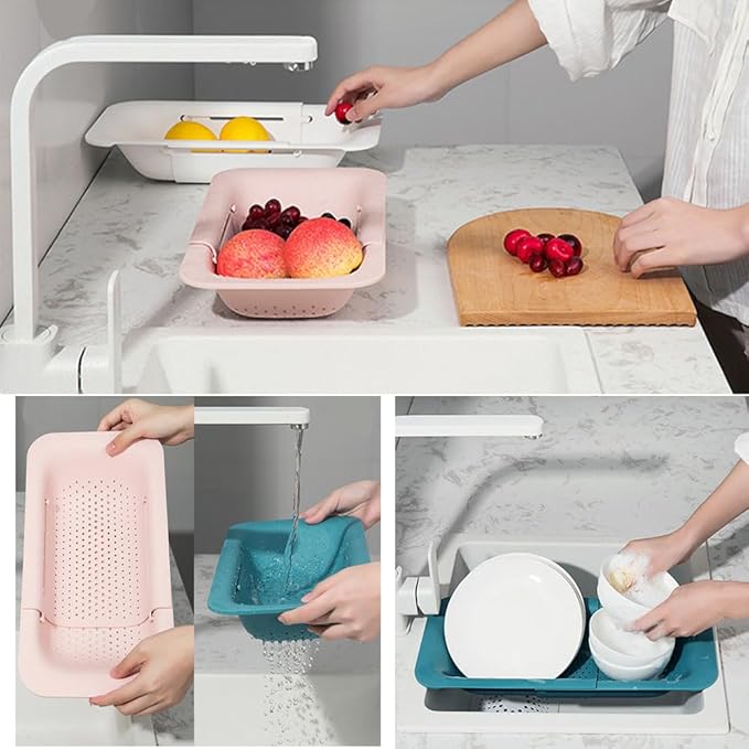 NIWWIN Collapsible Kitchen Colander Strainer, Expandable Over the Sink Colander - Image 5
