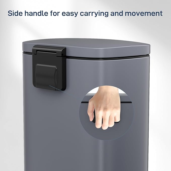 Arlopu 8 Gallon Step Trash Can, Stainless Steel Garbage Bin, Soft-Close Rubbish - Image 5