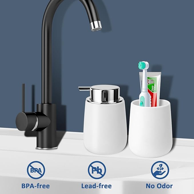 Soap Dispenser Ceramic with Easy-to-Press Pump Hand Lotion Liquid Dispenser - Image 3