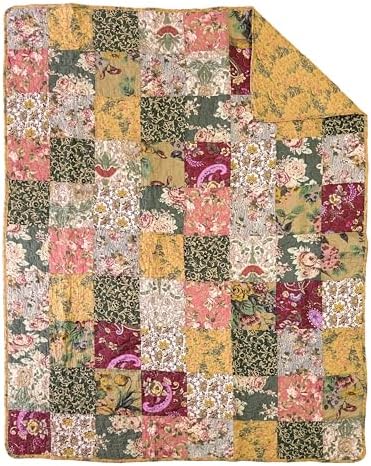 Greenland Home Antique Chic Quilted Patchwork Throw, 50" x 60" , Mu...