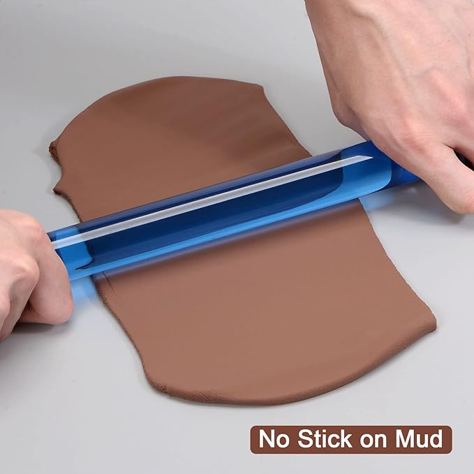 HARFINGTON Acrylic Clay Roller 6 Inch x 1 Inch Solid Non-Stick Plastic Round - Image 5