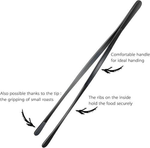 12-Inch Professional Kitchen & Cooking Tweezers Tongs - Image 2