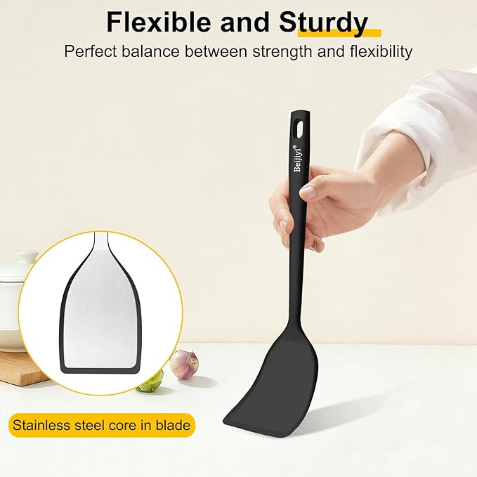 Beijiyi Silicone Spatula Set of 4, 600°F Heat Resistant, BPA Free Kitchen - Image 5