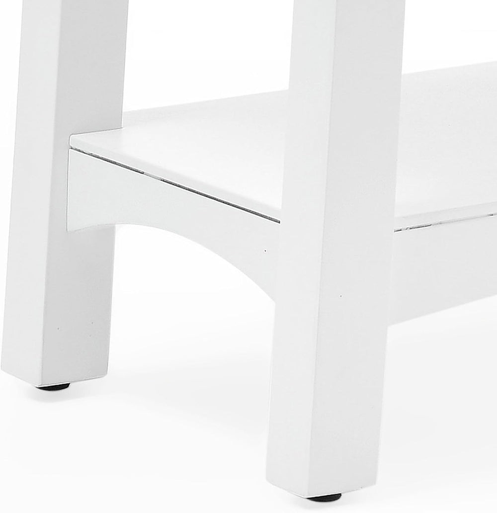 Alaterre Furniture Craftsbury Entryway Bench with Storage Shelf, White, 36”