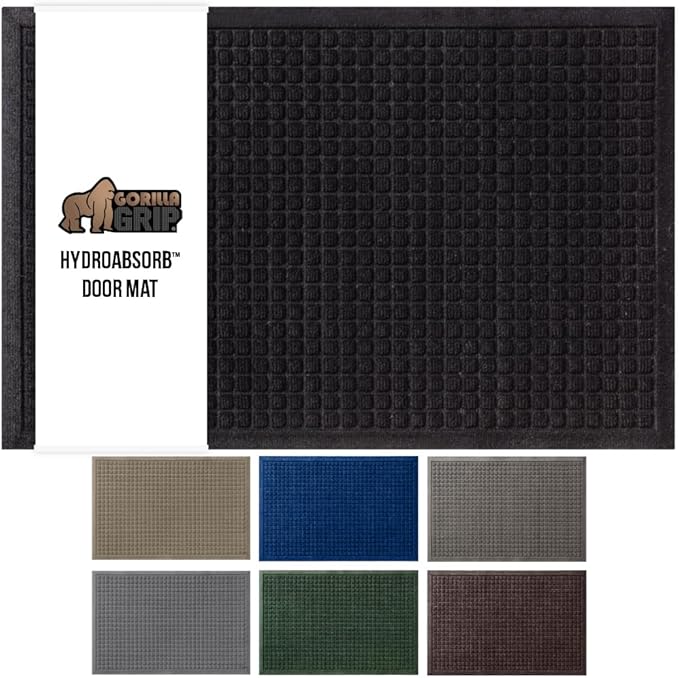 GORILLA GRIP® Ultra Absorbent Front Door Mat Outside Entrance, Traps Dirt and by GorillaGrip