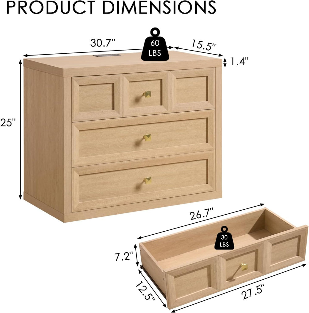 3-Piece Bedroom Set, 5 Drawer Tall Dresser and 3 Drawer King Size Nightstands...