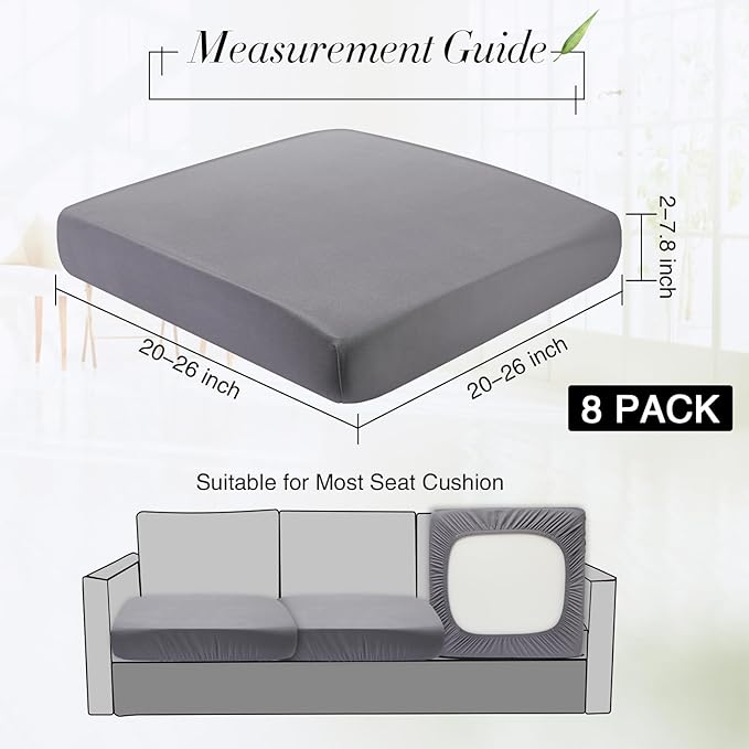Newwiee 8Pcs Patio Cushion Covers Stretch Outdoor Cushion Cover Replacement - Image 2