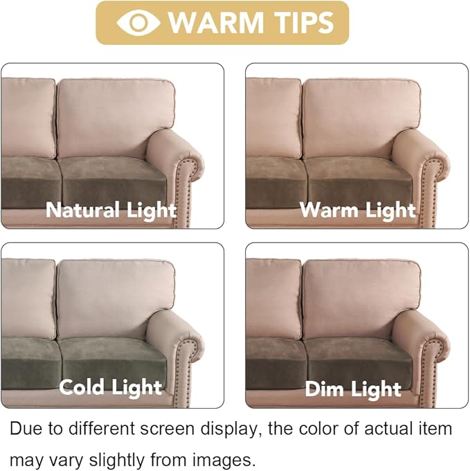 H.VERSAILTEX Velvet Stretch Couch Cushion Cover Plush Cushion Slipcover - Image 6