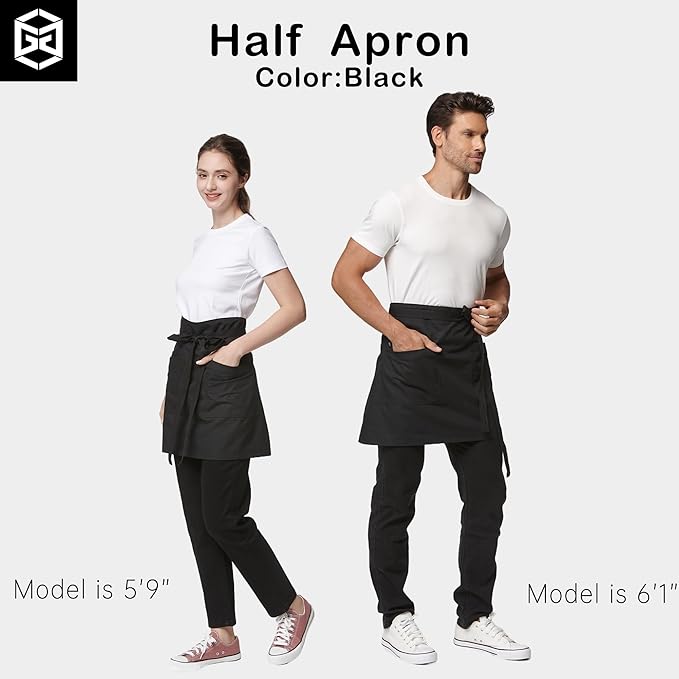 Unisex Waist Apron Half Bistro Apron Server Aprons - Image 4