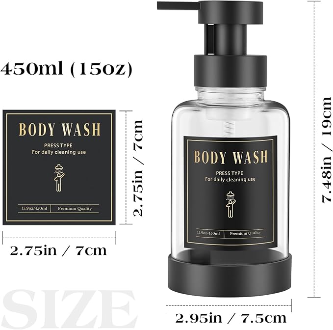 Luxspire Foaming Soap Dispenser, Glass Foam Pump Soap Dispenser, Non-Slip Hand - Image 8
