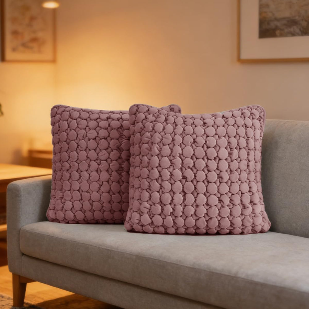 Velvet Throw Pillow Covers 18x18 Set of 2 Pink Cushion Case