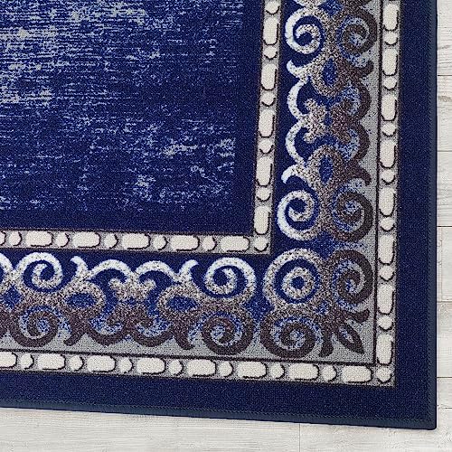 Antep Rugs Alfombras Bordered Modern 8x10 Non-Slip (Non-Skid) Low Pile Rubber...
