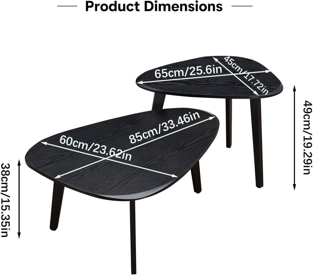 nesting coffee table set of 2-mid century modern shown in use
