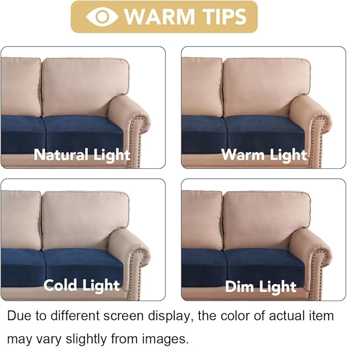 H.VERSAILTEX Velvet Stretch Couch Cushion Cover Plush Cushion Slipcover - Image 6