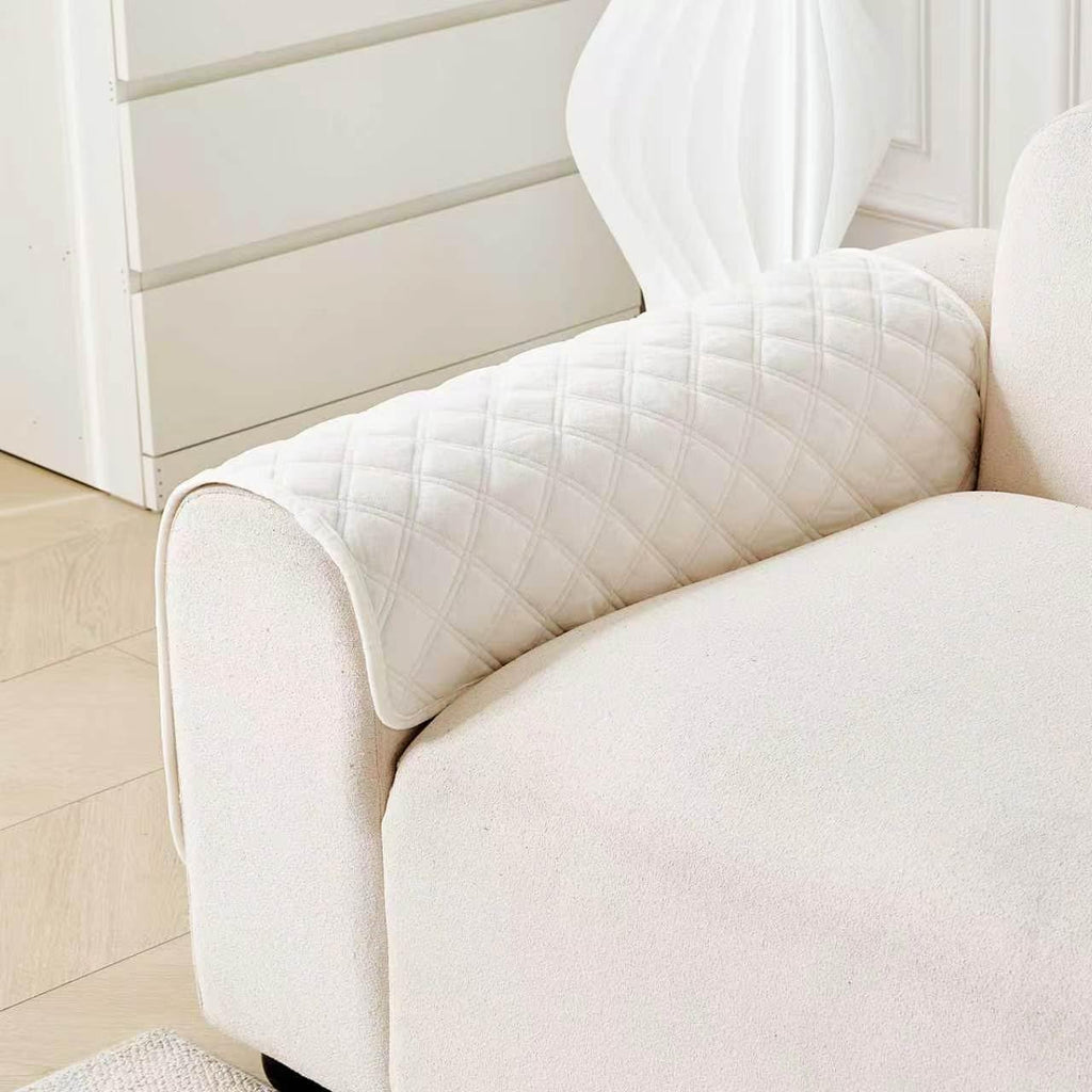 Deep Dream Armrest Covers, Sectional Couch Covers, Sofa Cover, Backrest Covers, Anti-Slip Armchair Slipcovers for Dogs Cats Pet Loveseat Recliner Leather L Shaped(White, 28"x 28")