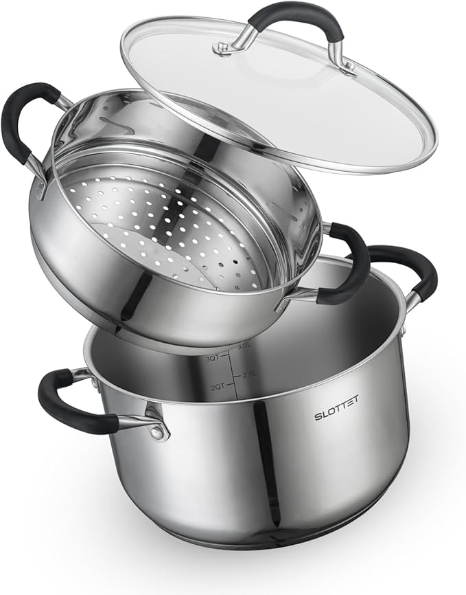 SLOTTET 6 Quart Stainless Steel Stock Pot by SLOTTET