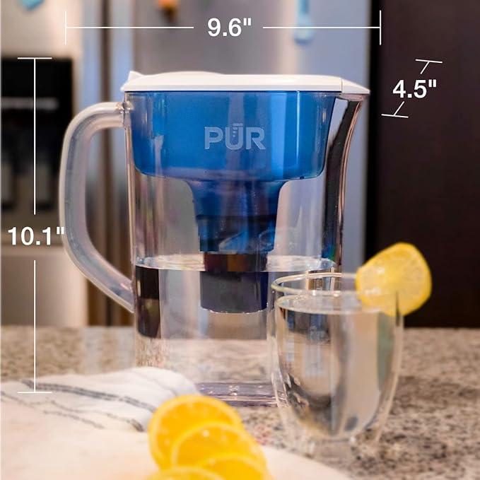 PUR 7-Cup Water Filter Pitcher, Great-Tasting Water, Dishwasher Safe, Faster
