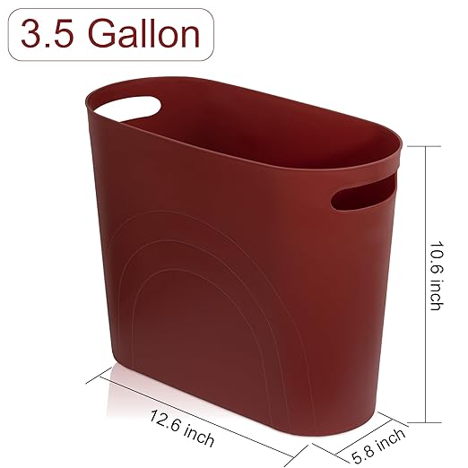 rejomiik Small Trash Can, 3.5 Gallon Slim Garbage Can Plastic Waste Basket - Image 6