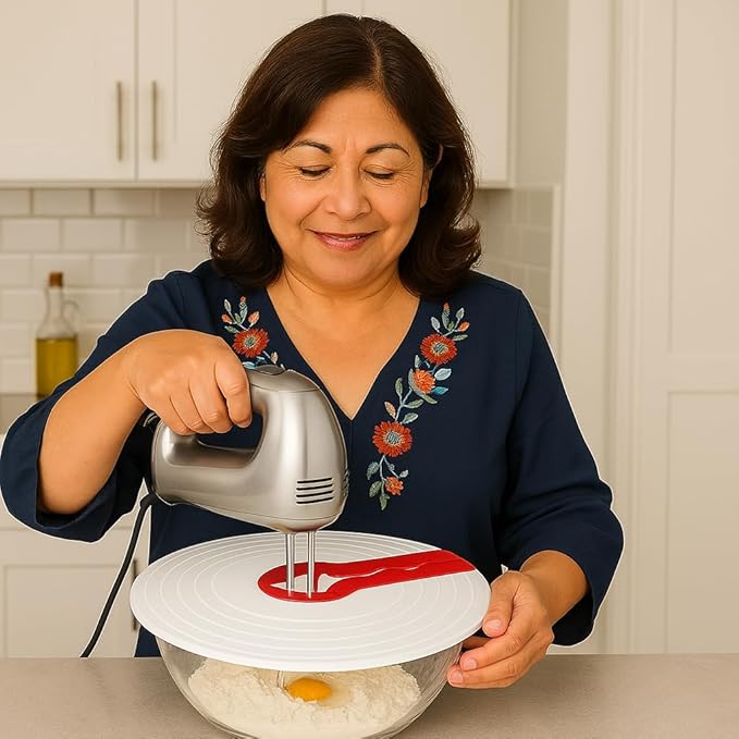 12 Inch Mixing Bowl Splatter Guard – BPA-Free Anti-Splash Screen - Image 4