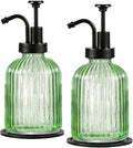 SheeChung Green Glass Soap Dispenser, 12 Oz Liquid Hand Soap Dispenser by SheeChung