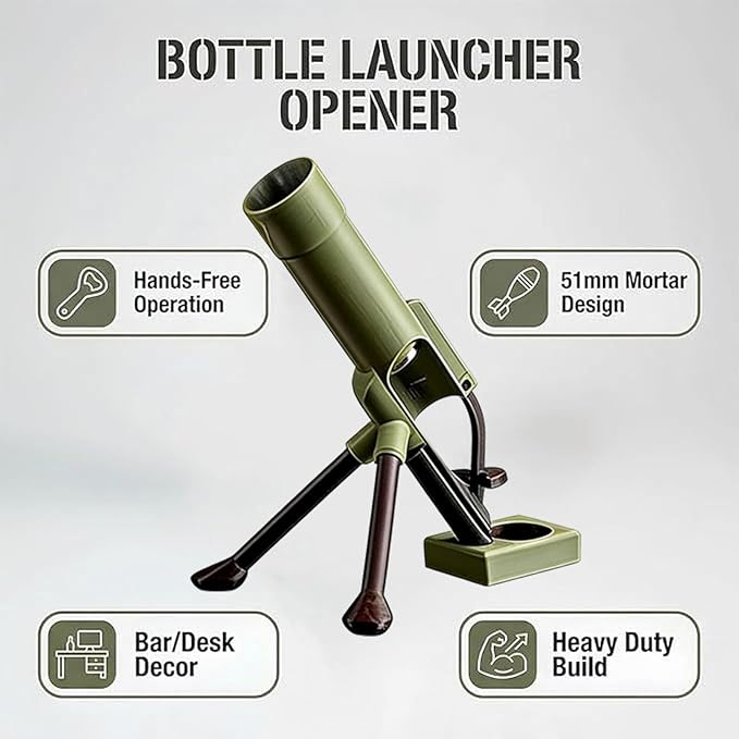 Beer Bottle Mortar Bottle Opener, 51mm Mortar Beer Bottle Opener, Heavy-Duty - Image 2