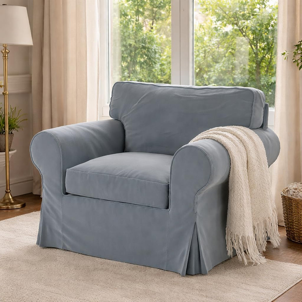 Velvet Pet Friendly Ektorp Chair Cover Compatible with IKEA Sofa Slipcover