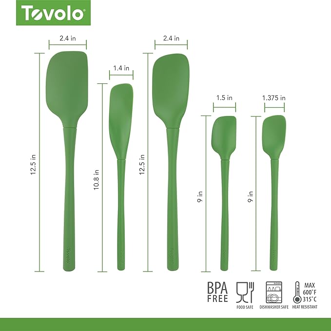 Tovolo Flex Core 5 Piece Silicone Spatula Set Heat Resistant All Silicone - Image 6