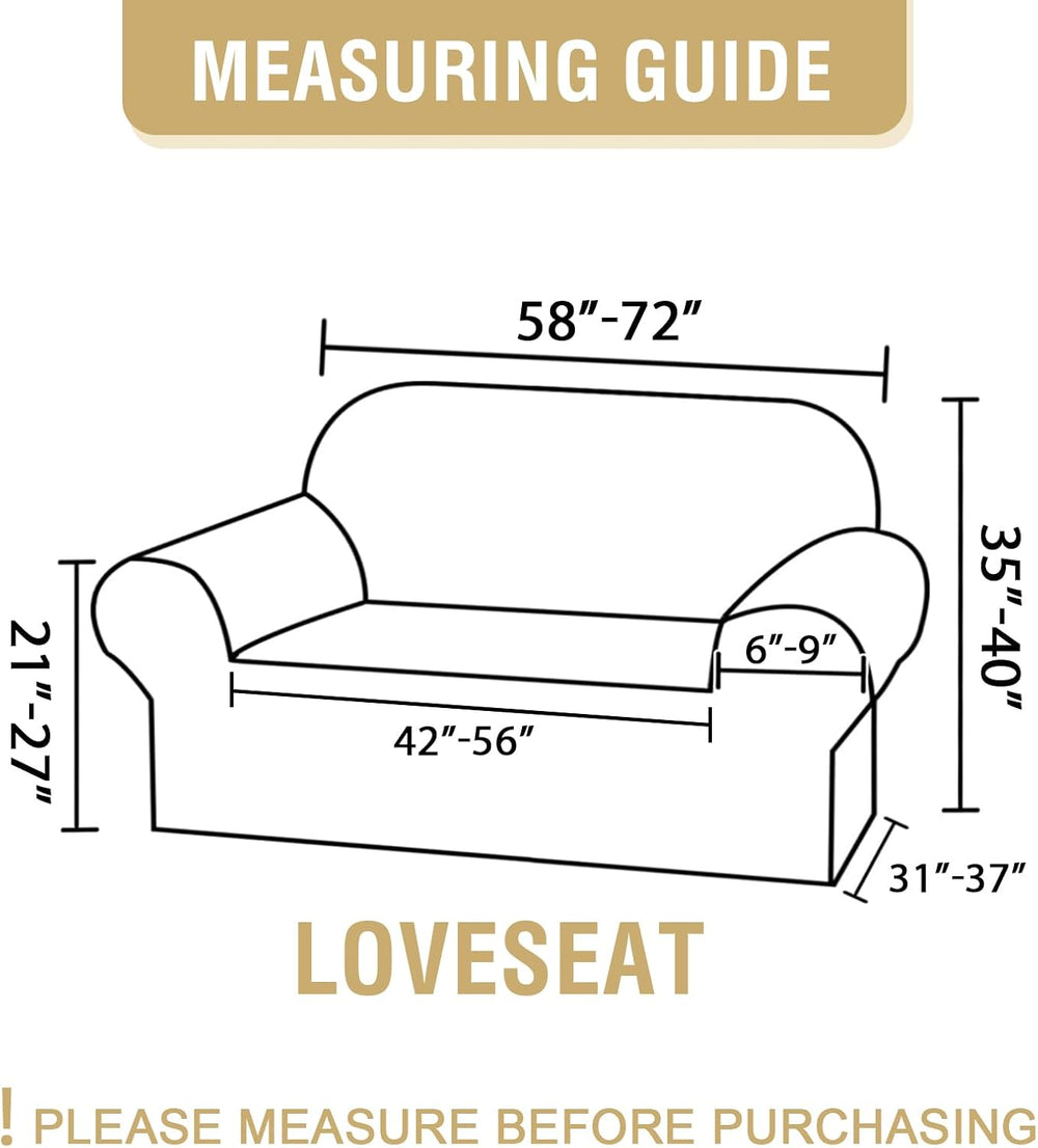 H.VERSAILTEX Printed Loveseat Covers 2 Cushion Couch Covers for Sofa Floral P...