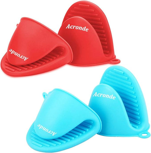 2 Pairs Mini Oven Gloves Silicone Heat Resistant Cooking Pinch Mitts Potholder by Acronde