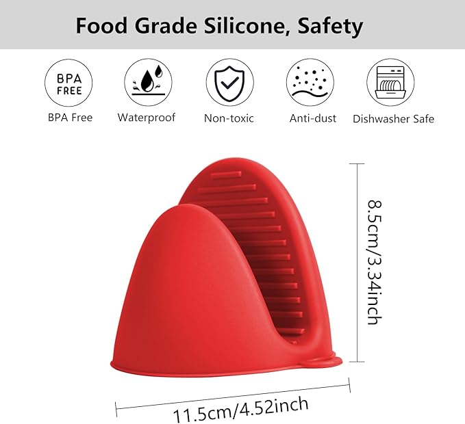 3 Pairs Silicone Oven Mitts Sets Pot Holders Heat Resistant - Image 6