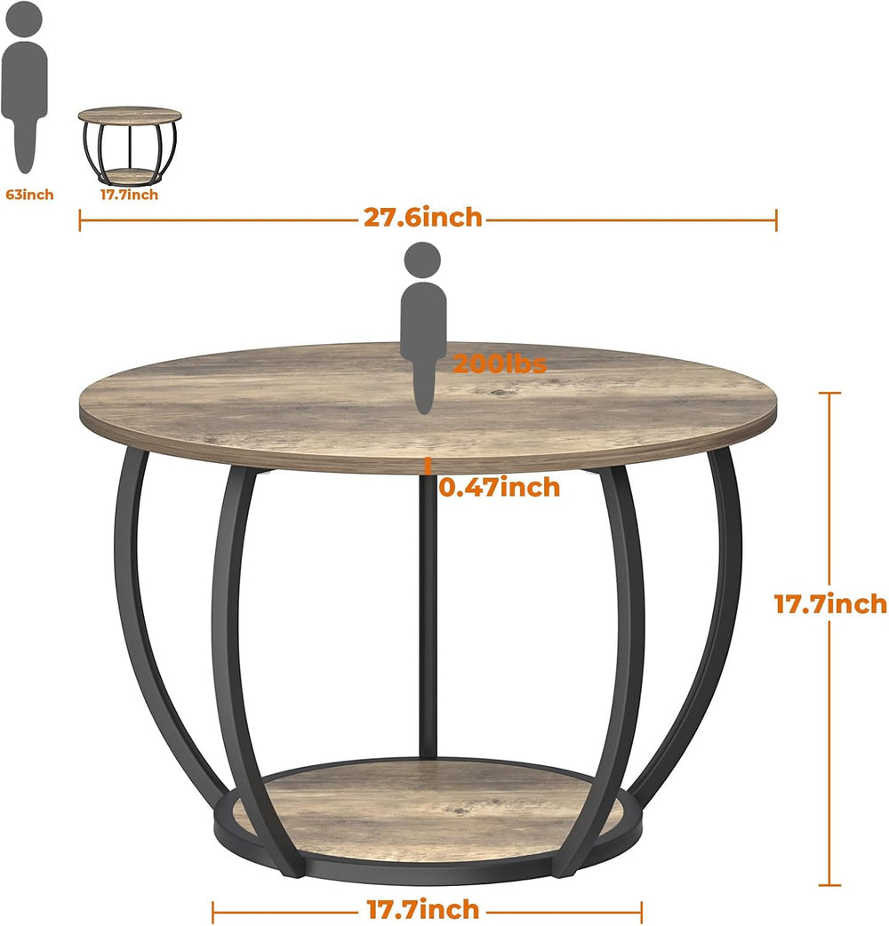 GreenForest Small Round Coffee Table Living Room