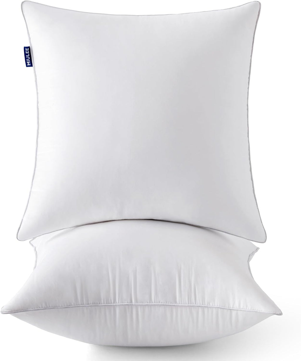 MIULEE 20 x 20 Pillow Inserts (Set of 2) -Throw Pillows for Couch Sofa with 100% Cotton Covers