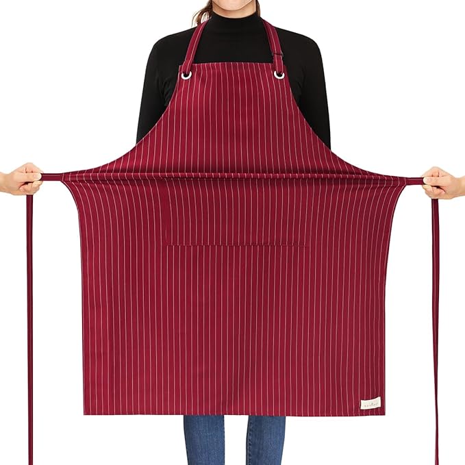 ROTANET Stripe Stretch Apron for Men Women Chef Big and Tall Large Striped by ROTANET