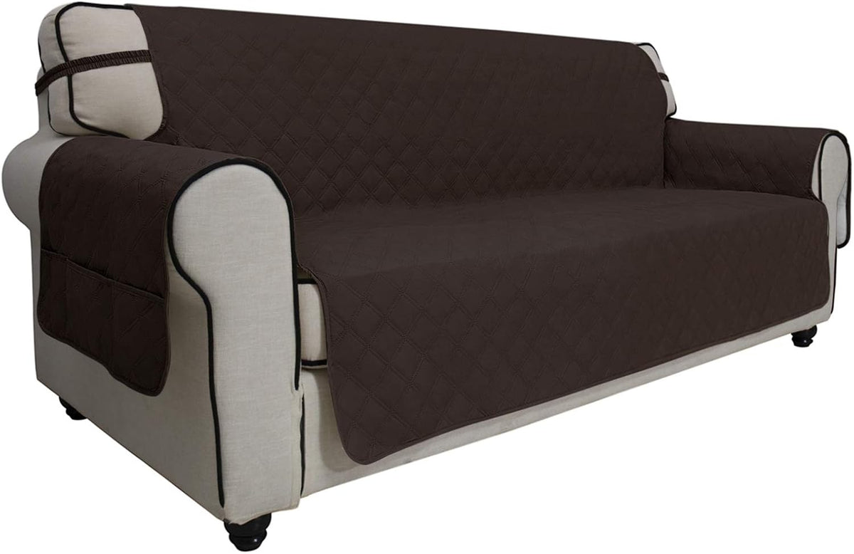 easy-going waterproof non-slip couch cover, oversized sofa, chocolate, main product view